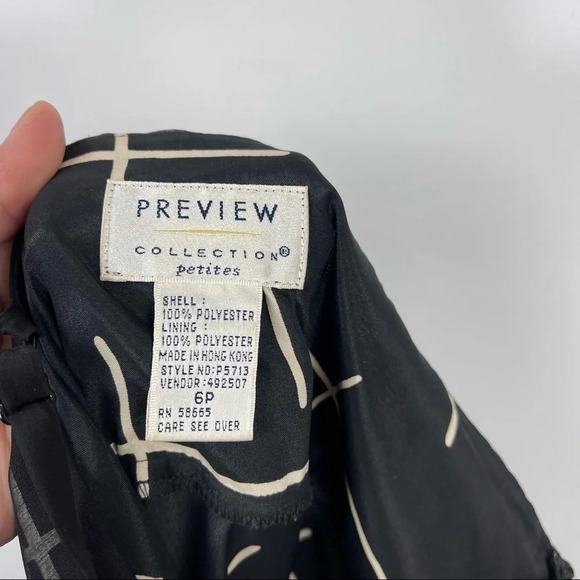 Vintage 90's Preview Collection Sleeveless Sheer Overlay Knee Length Dress 6P - Picture 8 of 10